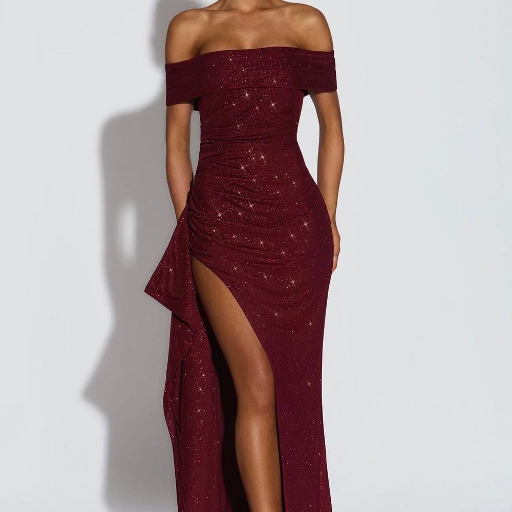 Babyboo Joyce Maxi Dress Wine Sparkle XL New With Tags‎